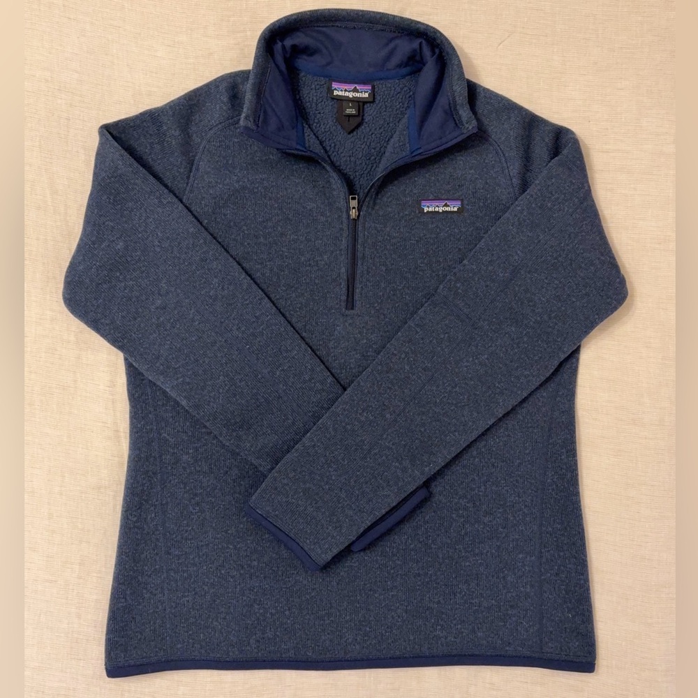 New Patagonia - Women 1/4 Zip Sweater blue size L long sleeve fleece